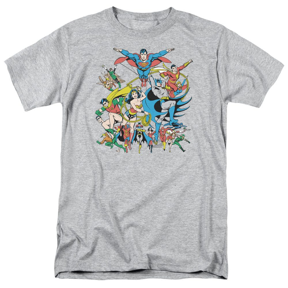 DC Comics Justice League Assemble Mens T Shirt Athletic Heather