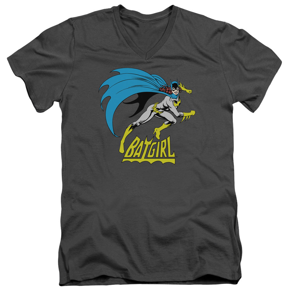 DC Comics Batgirl is Hot Mens Slim Fit V Neck T Shirt Charcoal