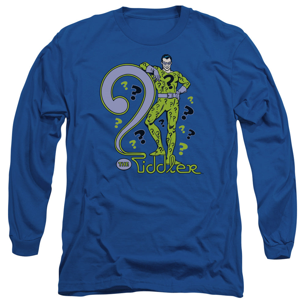 Dc The Riddler Mens Long Sleeve Shirt Royal Blue