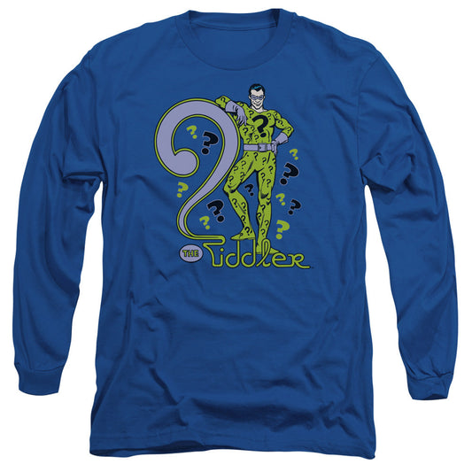 DC Comics the Riddler Mens Long Sleeve Shirt Royal Blue