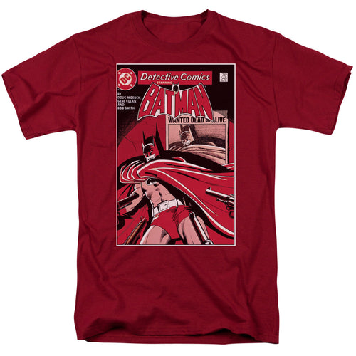 Dc Wanted Bat Mens T Shirt Cardinal