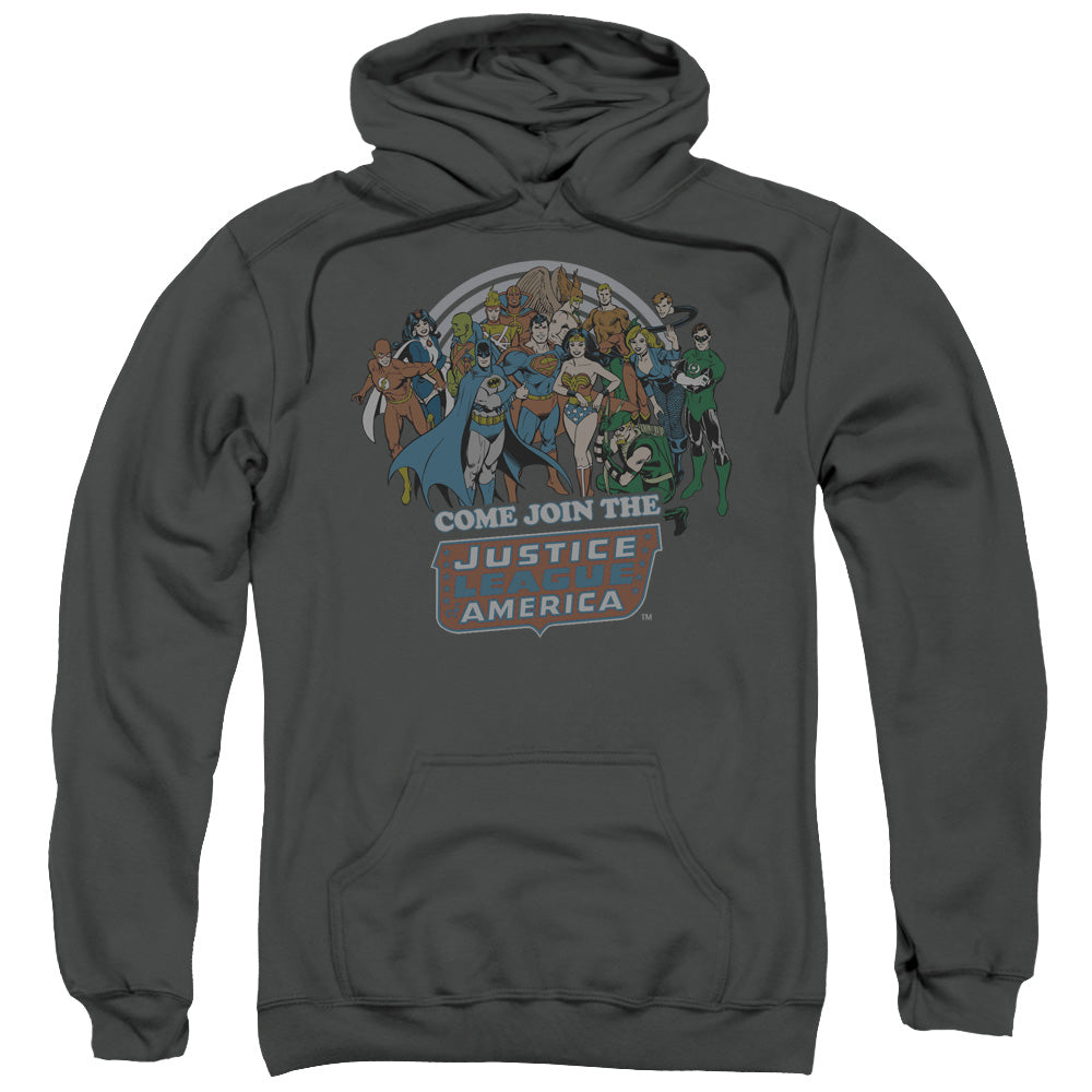 DC Comics Join the Justice League Mens Hoodie Charcoal