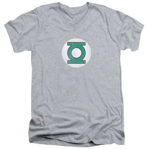 DC Comics Gl Logo Distressed Mens Slim Fit V Neck T Shirt Athletic Heather