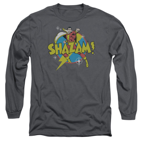 DC Comics Power Bolt Mens Long Sleeve Shirt Charcoal
