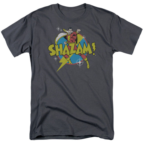 Dc Shazam Power Bolt Mens T Shirt Charcoal