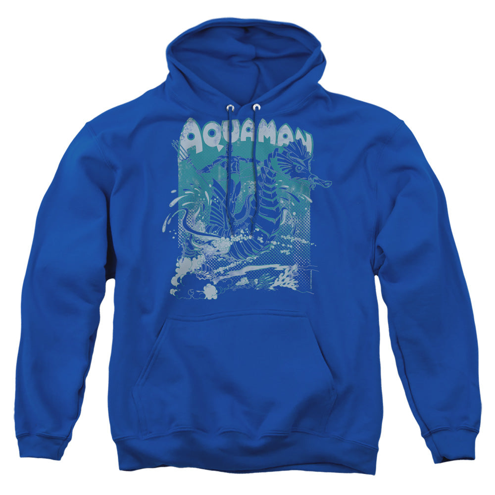Dc Aquaman Catch A Wave Mens Hoodie Royal
