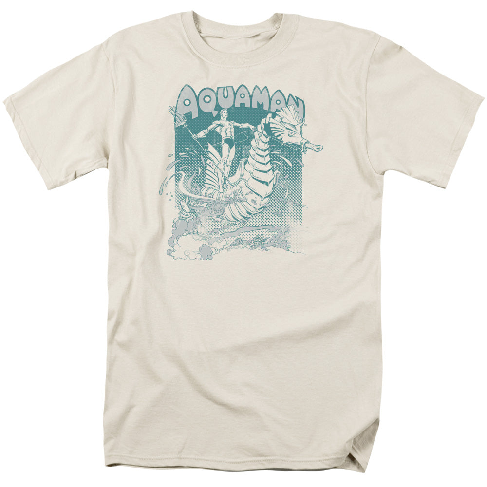 Dc Aquaman Catch A Wave Mens T Shirt Cream
