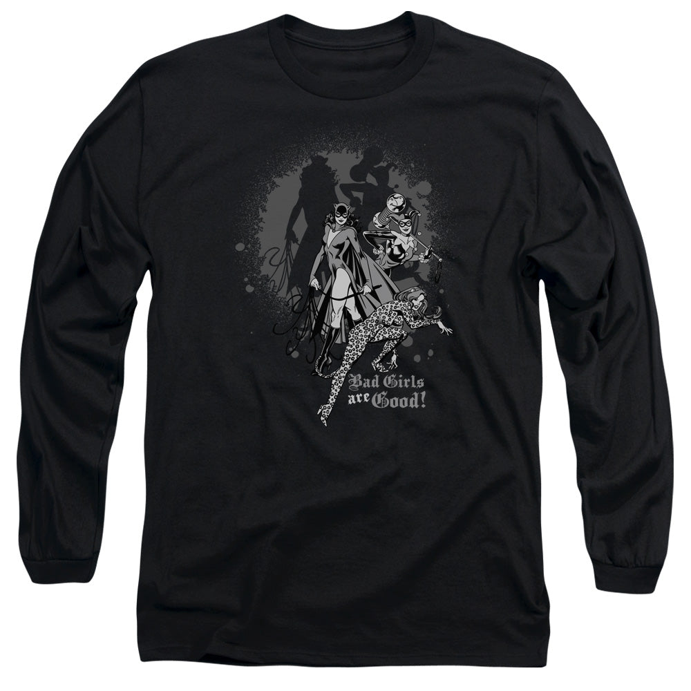 DC Comics Bad Girls Are Good Mens Long Sleeve Shirt Black