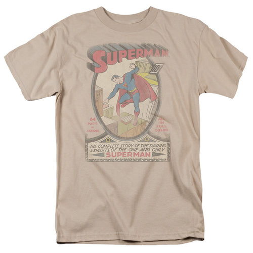 Dc Superman 1 Distressed Mens T Shirt Sand