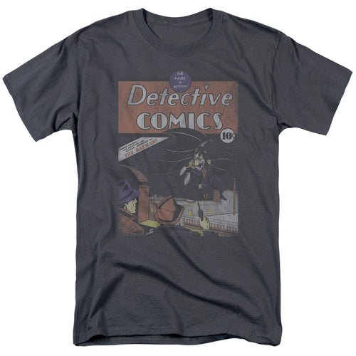 Dc Detective #27 Distressed Mens T Shirt Charcoal