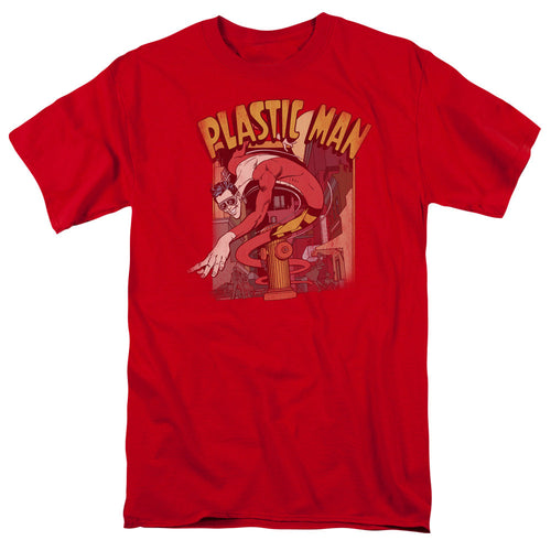 DC Comics Plastic Man Street Mens T Shirt Red
