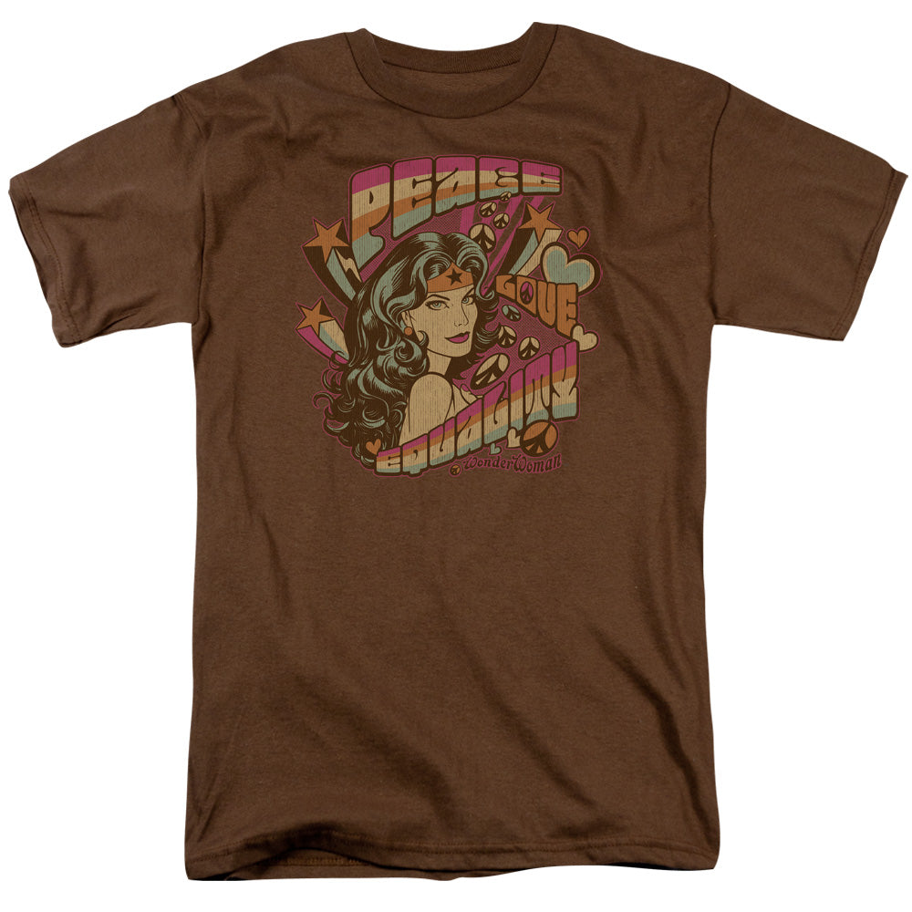DC Comics Peace Mens T Shirt Coffee