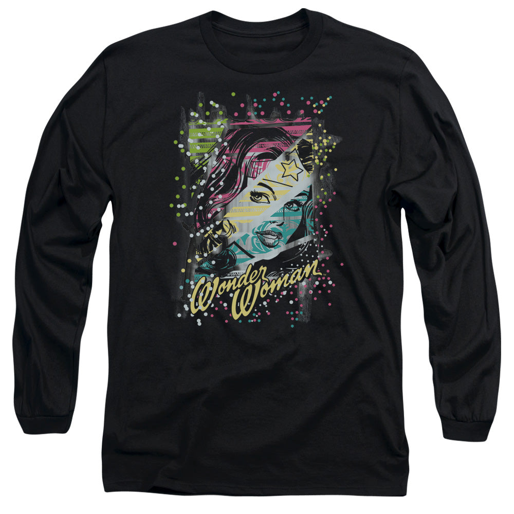 DC Comics Color Block Mens Long Sleeve Shirt Black