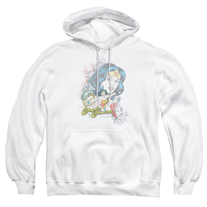 Dc Wonder Scroll Mens Hoodie White