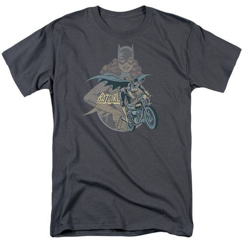Dc Batgirl Biker Mens T Shirt Charcoal