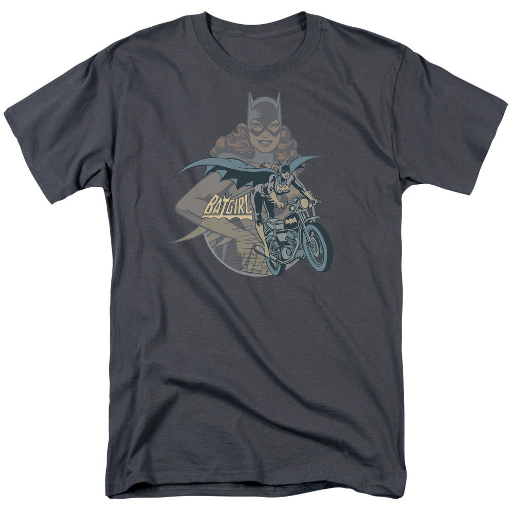 Dc Batgirl Biker Mens T Shirt Charcoal
