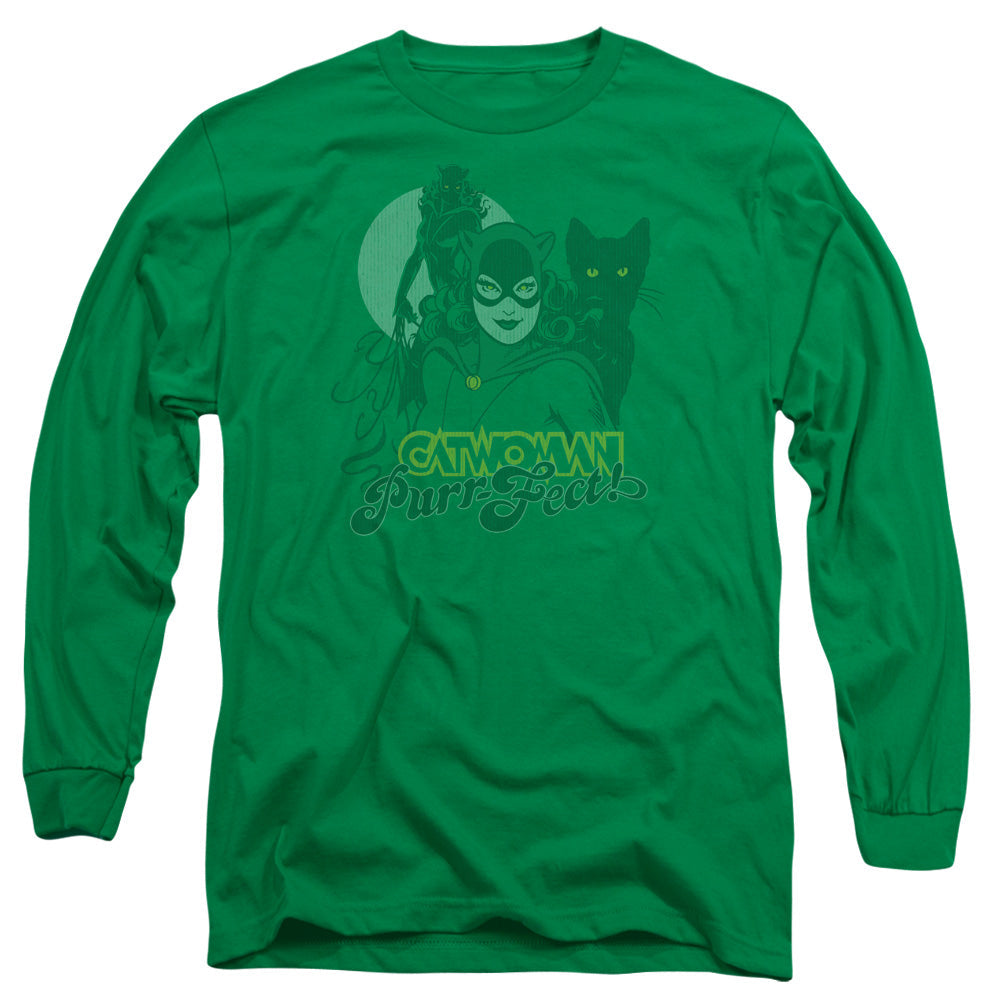 DC Comics Perrfect! Mens Long Sleeve Shirt Kelly Green