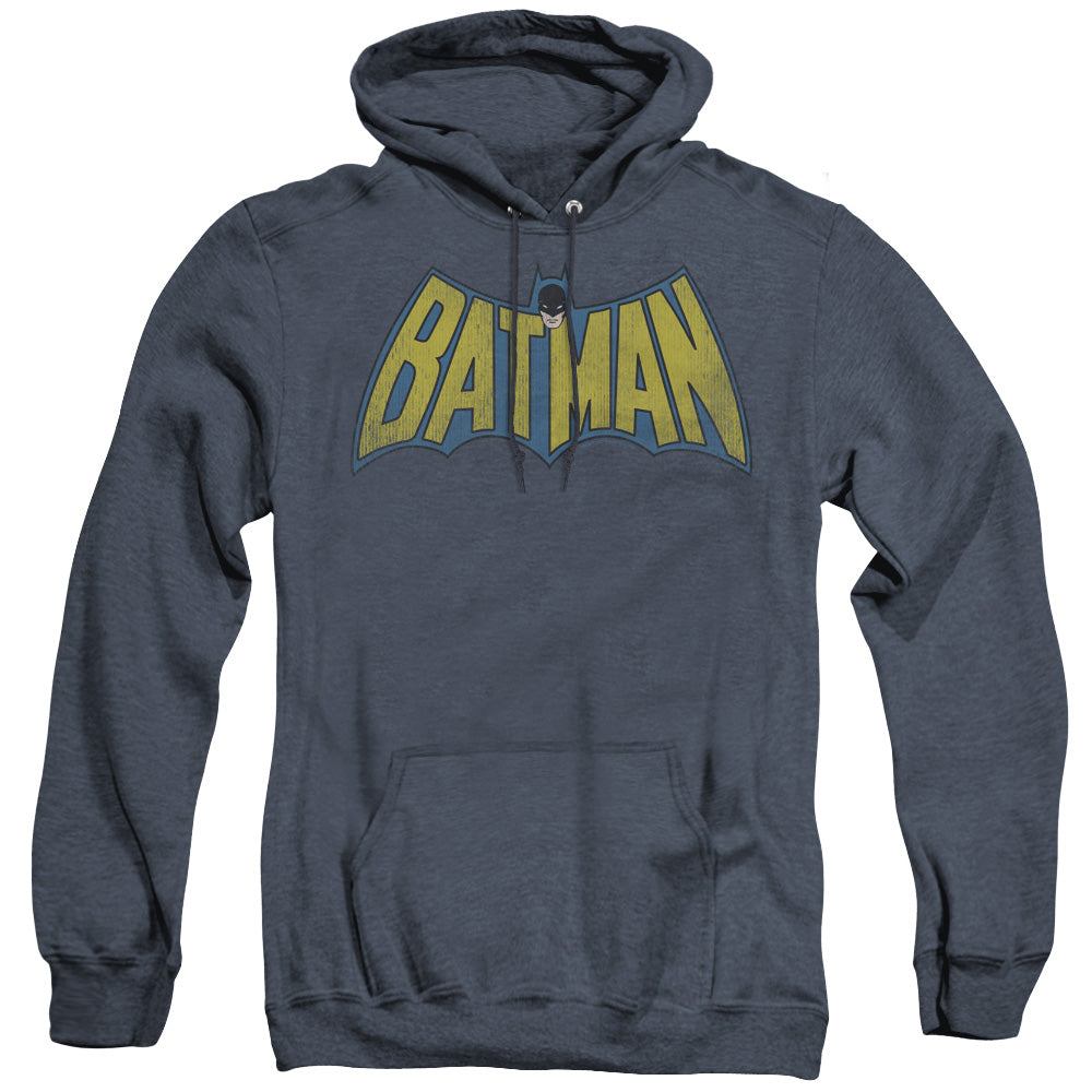 DC Comics Classic Batman Logo Heather Mens Hoodie Navy Blue