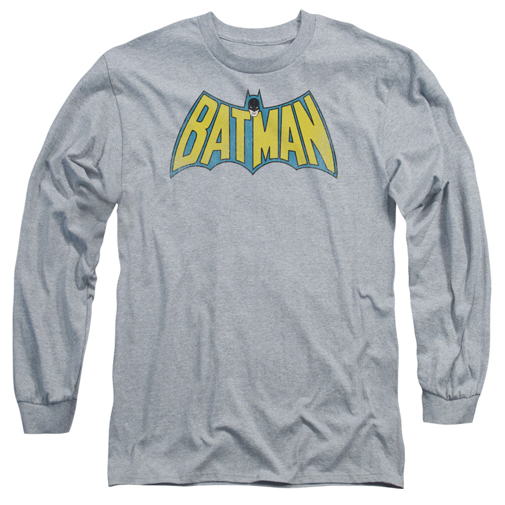 DC Comics Classic Batman Logo Mens Long Sleeve Shirt Athletic Heather