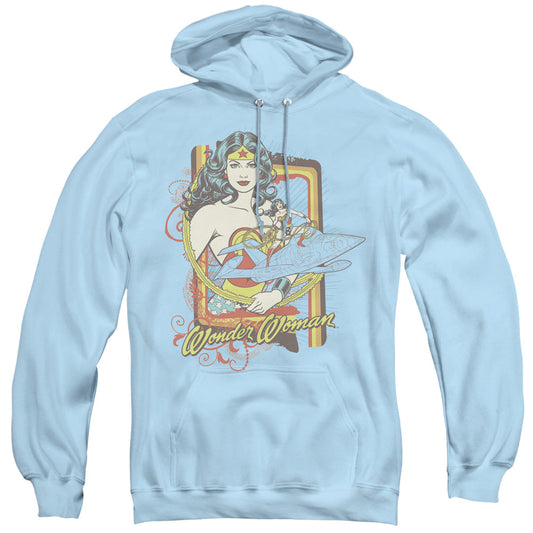 DC Comics Invisible Jet Mens Hoodie Light Blue