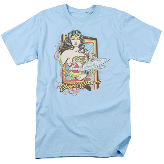 DC Comics Invisible Jet Mens T Shirt Light Blue