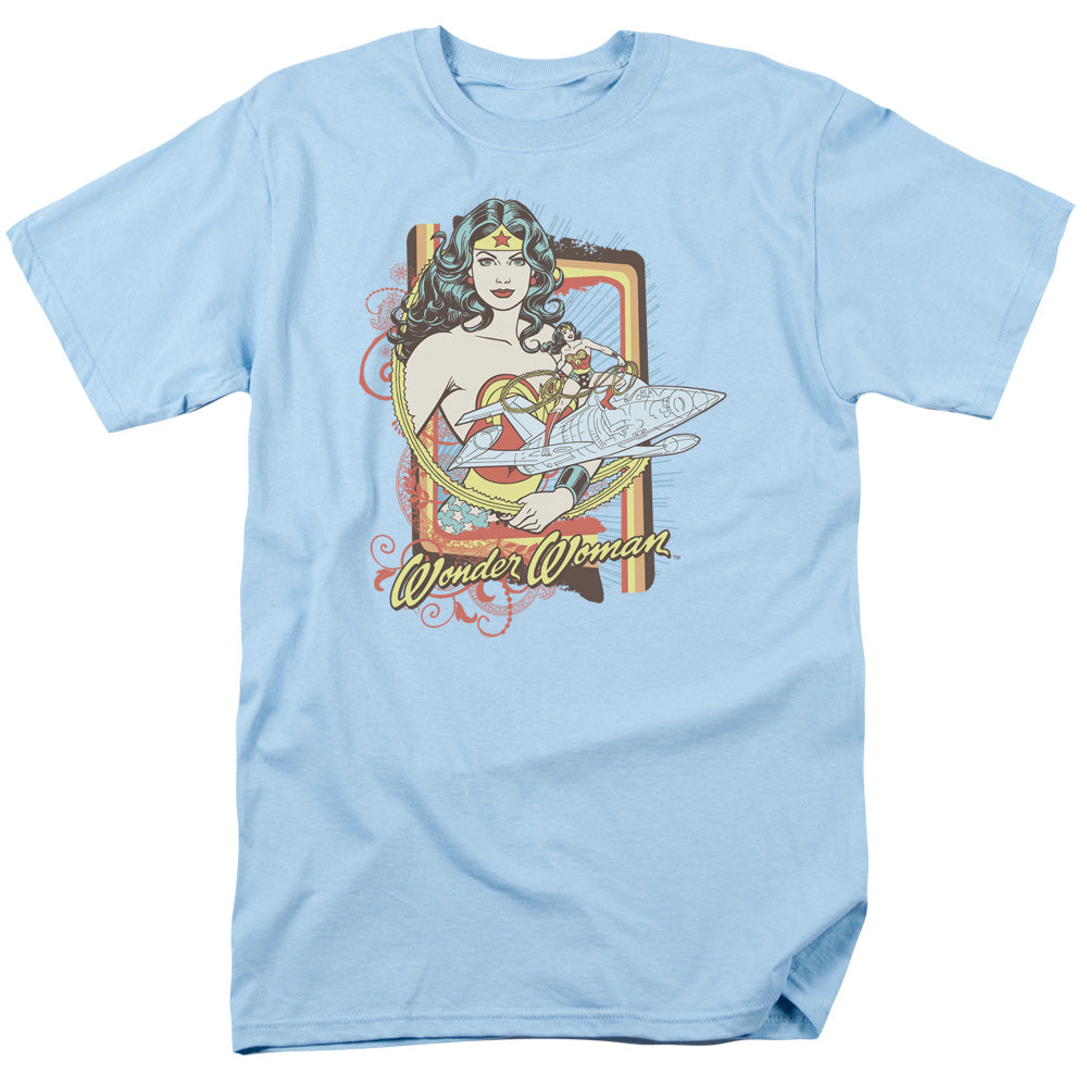 DC Comics Invisible Jet Mens T Shirt Light Blue