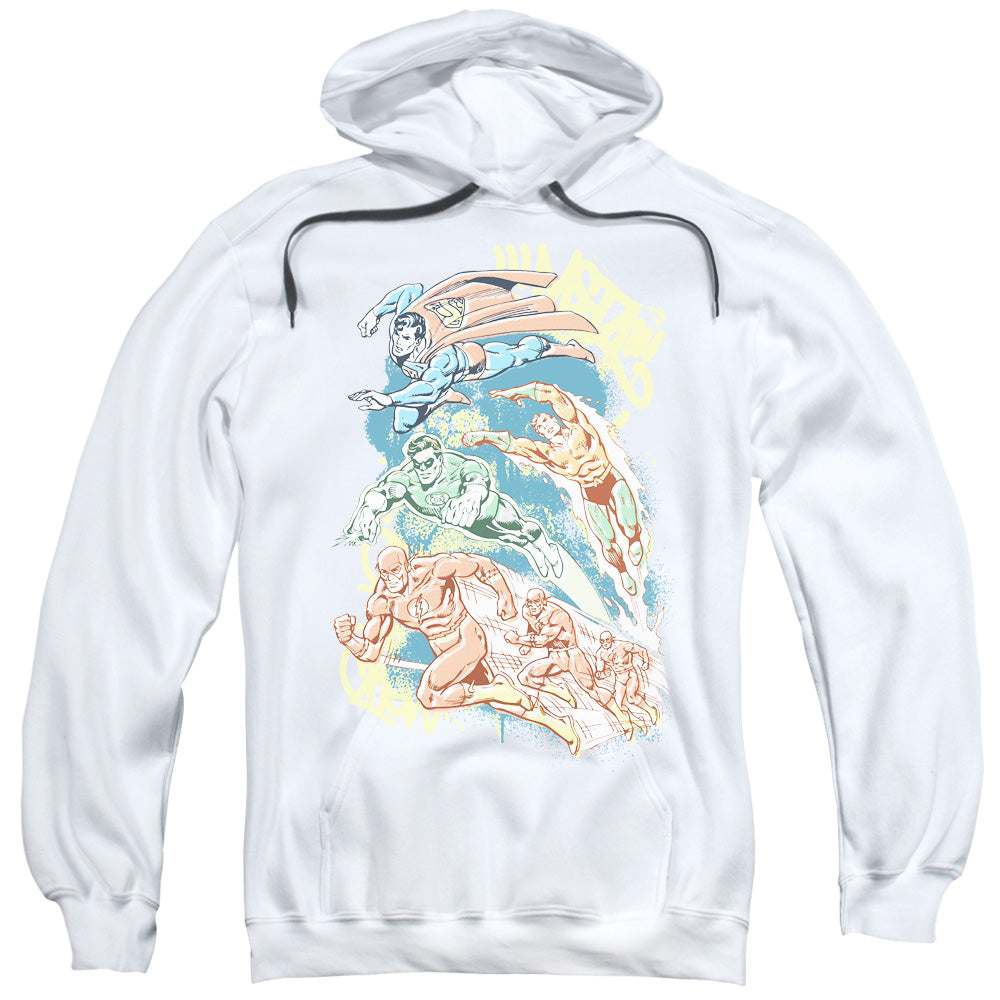DC Comics Halftone League Mens Hoodie White