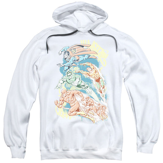 DC Comics Halftone League Mens Hoodie White