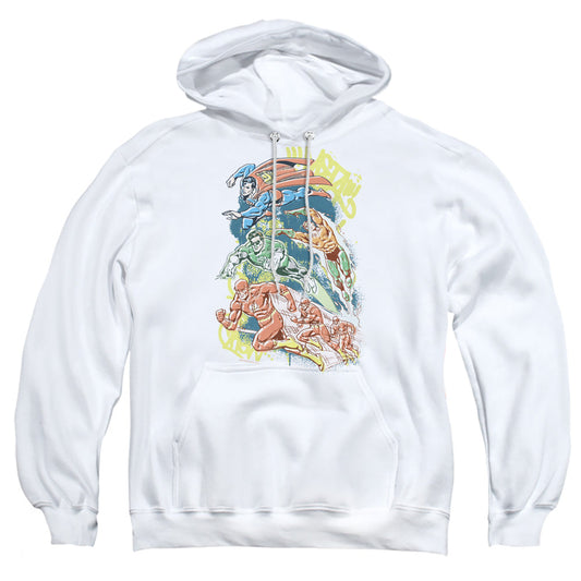Dc Halftone League Mens Hoodie White