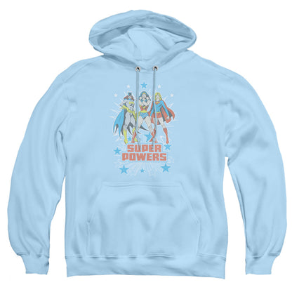 Dc Super Powers X3 Mens Hoodie Light Blue