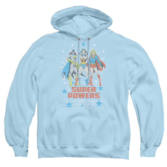 Dc Super Powers X3 Mens Hoodie Light Blue