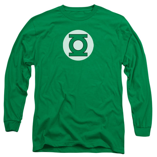 DC Comics Green Lantern Logo Mens Long Sleeve Shirt Kelly Green