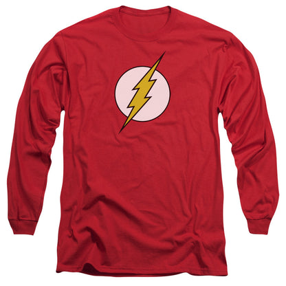 Dc Flash Flash Logo Mens Long Sleeve Shirt Red Officially Licensed
