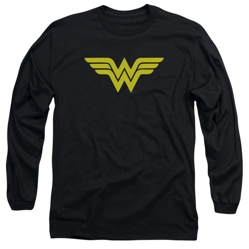 DC Comics Wonder Woman Logo Mens Long Sleeve Shirt Black