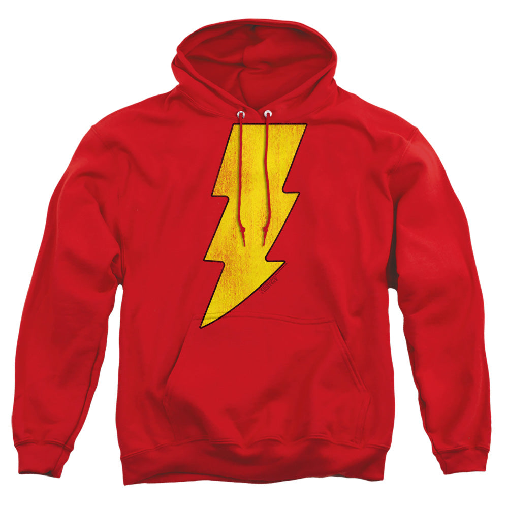 Dc Shazam Logo Distressed Mens Hoodie Red