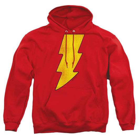 Dc Shazam Logo Distressed Mens Hoodie Red
