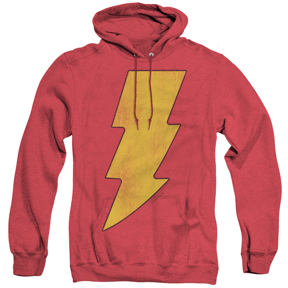 Dc Shazam Logo Distressed Heather Mens Hoodie Red