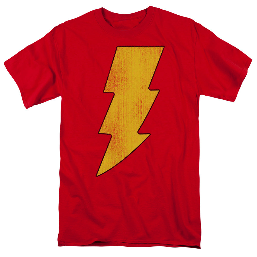 Dc Shazam Logo Distressed Mens T Shirt Red