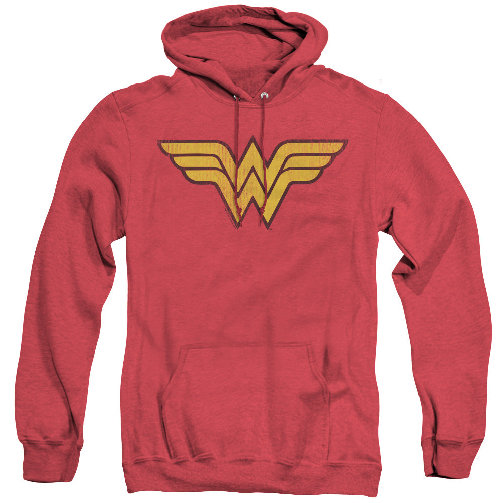 Dc Wonder Woman Logo Dist Heather Mens Hoodie Red