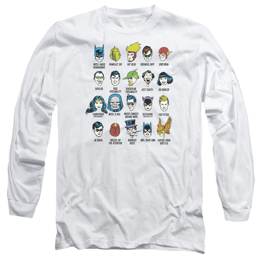 DC Comics Superhero Issues Mens Long Sleeve Shirt White