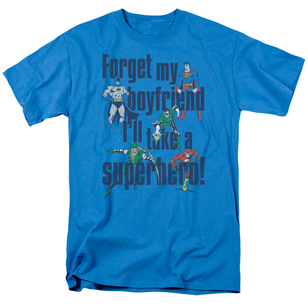 DC Comics Forget My Boyfriend Mens T Shirt Turquoise