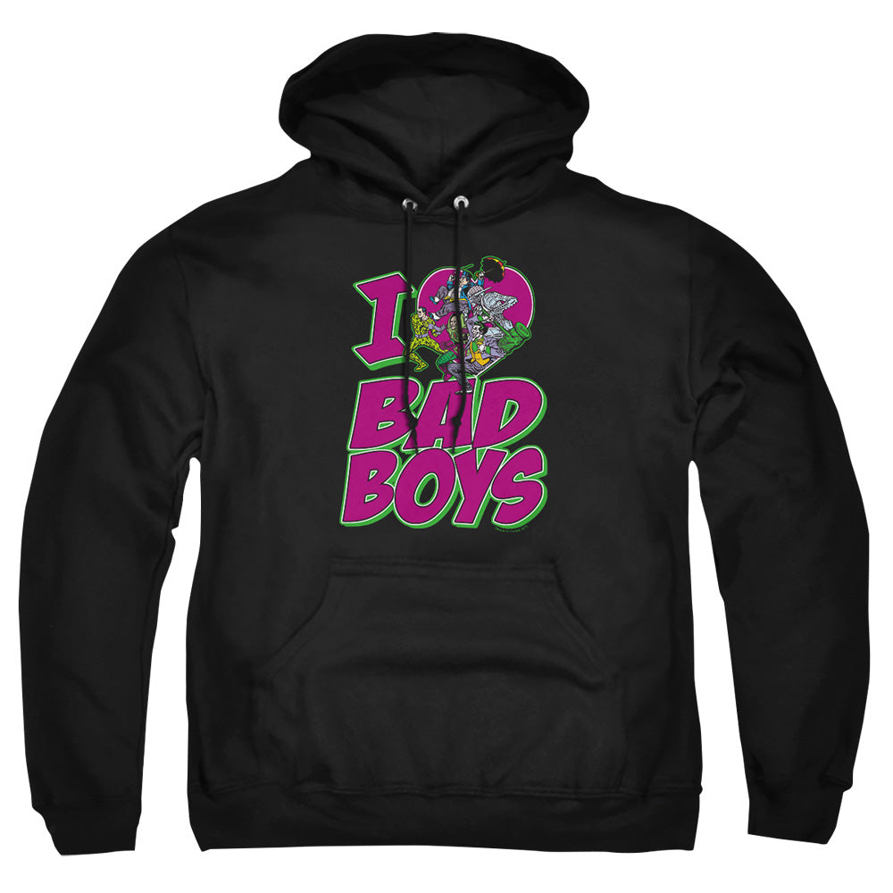 Dc I Heart Bad Boys Mens Hoodie Black