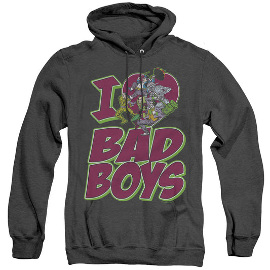 DC Comics I Heart Bad Boys Heather Mens Hoodie Black