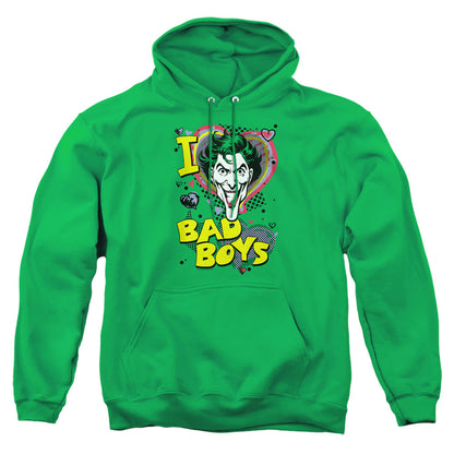 Dc I Heart Bad Boys 2 Mens Hoodie Kelly Green