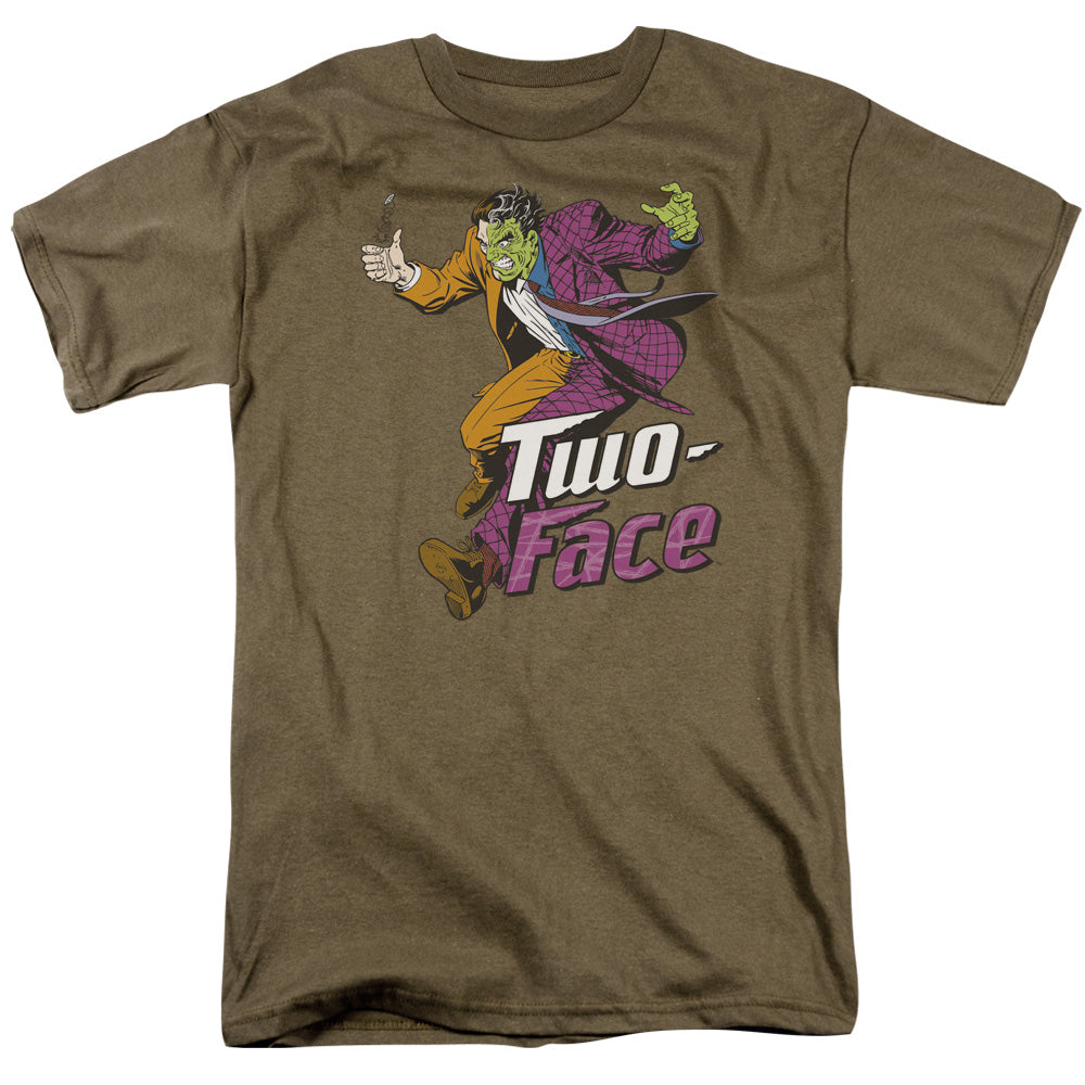 Dc Two Face Mens T Shirt Safari Green