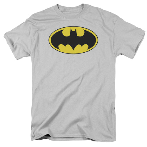 Dc Batman Logo Mens T Shirt Silver
