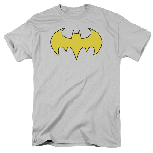 Dc Bat Girl Logo Mens T Shirt Silver