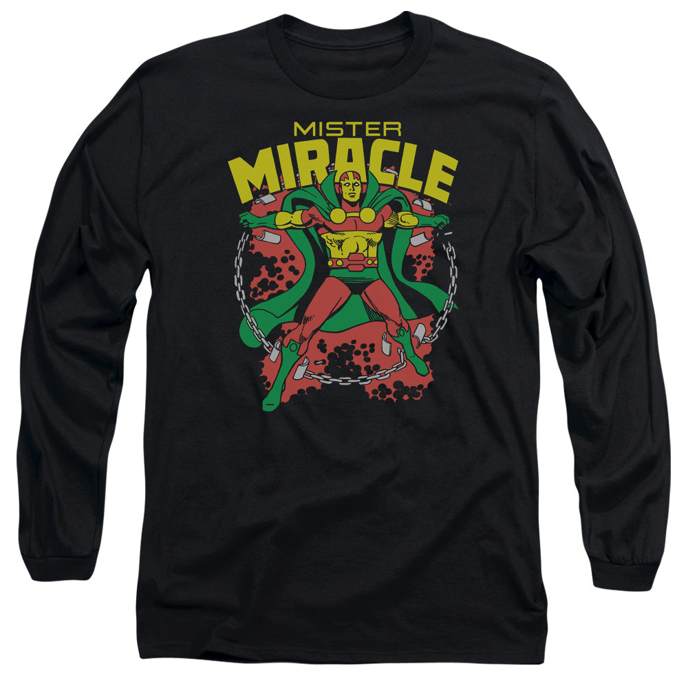 Dc Mr Miracle Mens Long Sleeve Shirt Black Officially Licensed