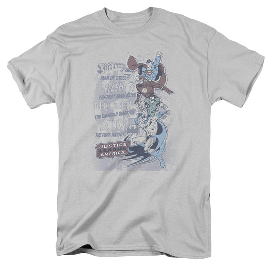 DC Comics the Good Guys Mens T Shirt Silver