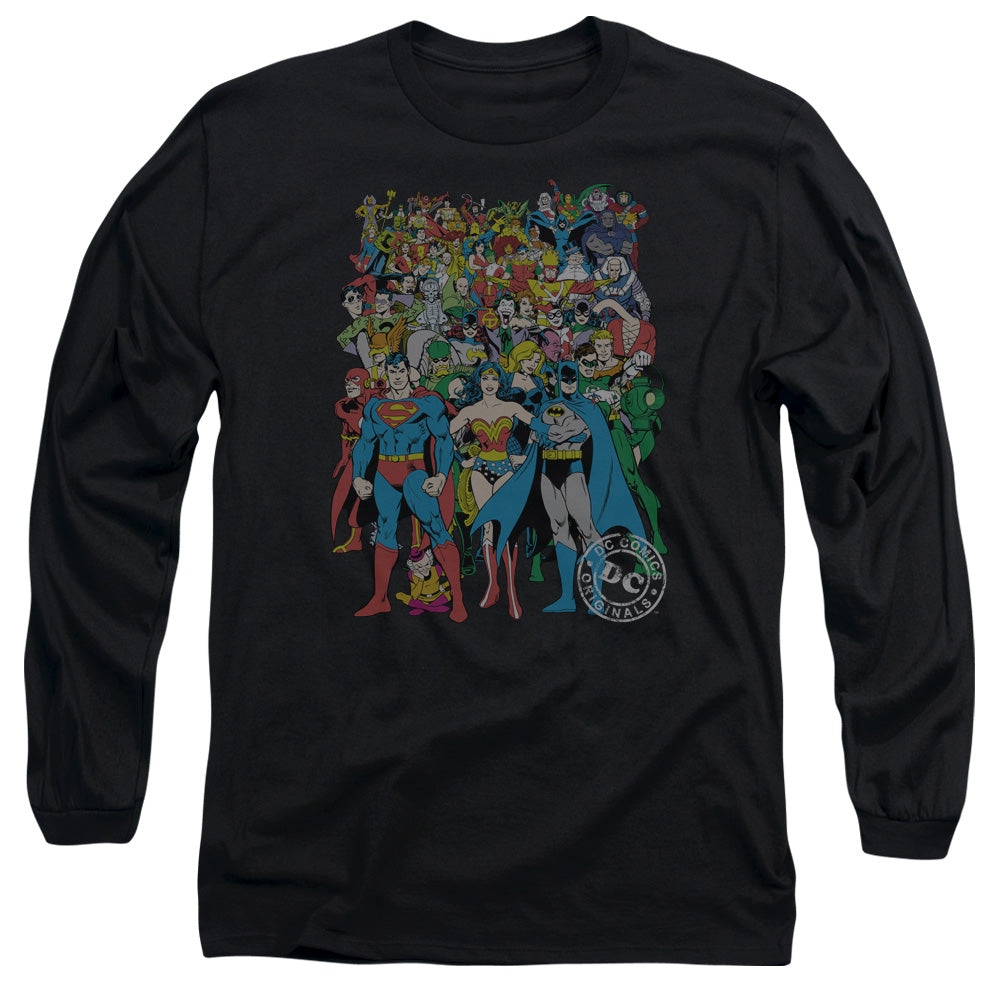 Dc Original Universe Mens Long Sleeve Shirt Black Officially Licensed